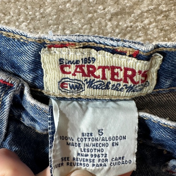 Vtg Carters jeans boys size 5 denim medium wash straight elastic waist‎ - Picture 3 of 6